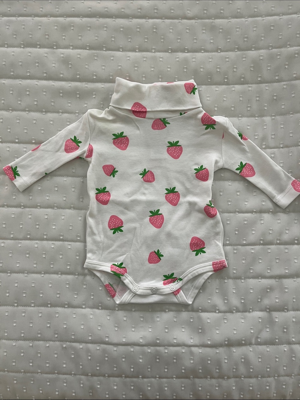TBBC Baby Strawberry Turtleneck Onesie